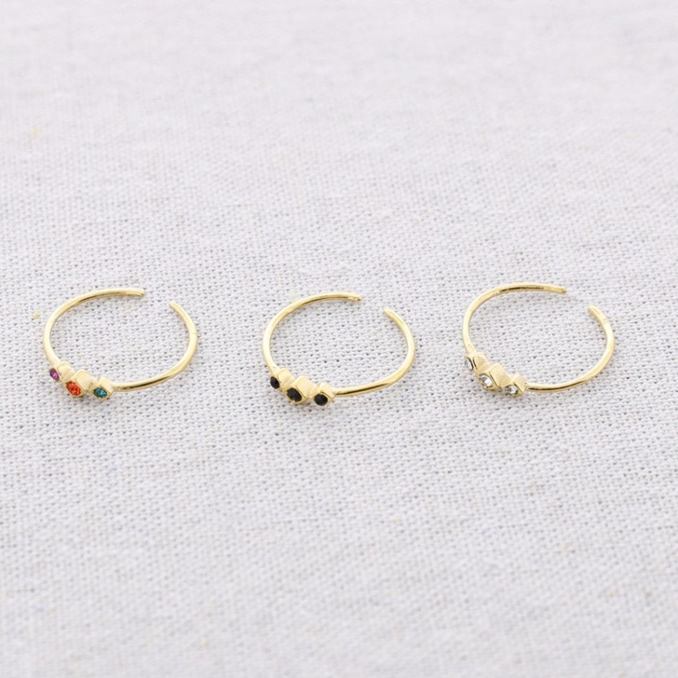 ANILLO ACERO TRES CRISTALES