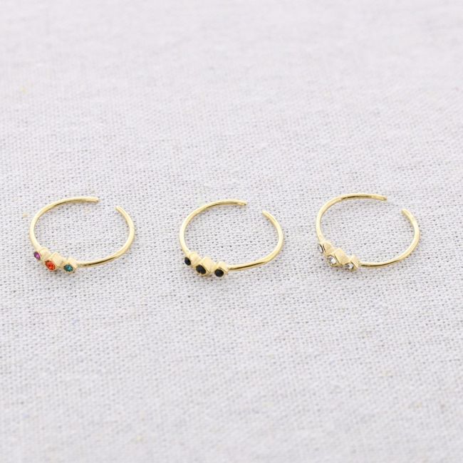 ANILLO ACERO TRES CRISTALES