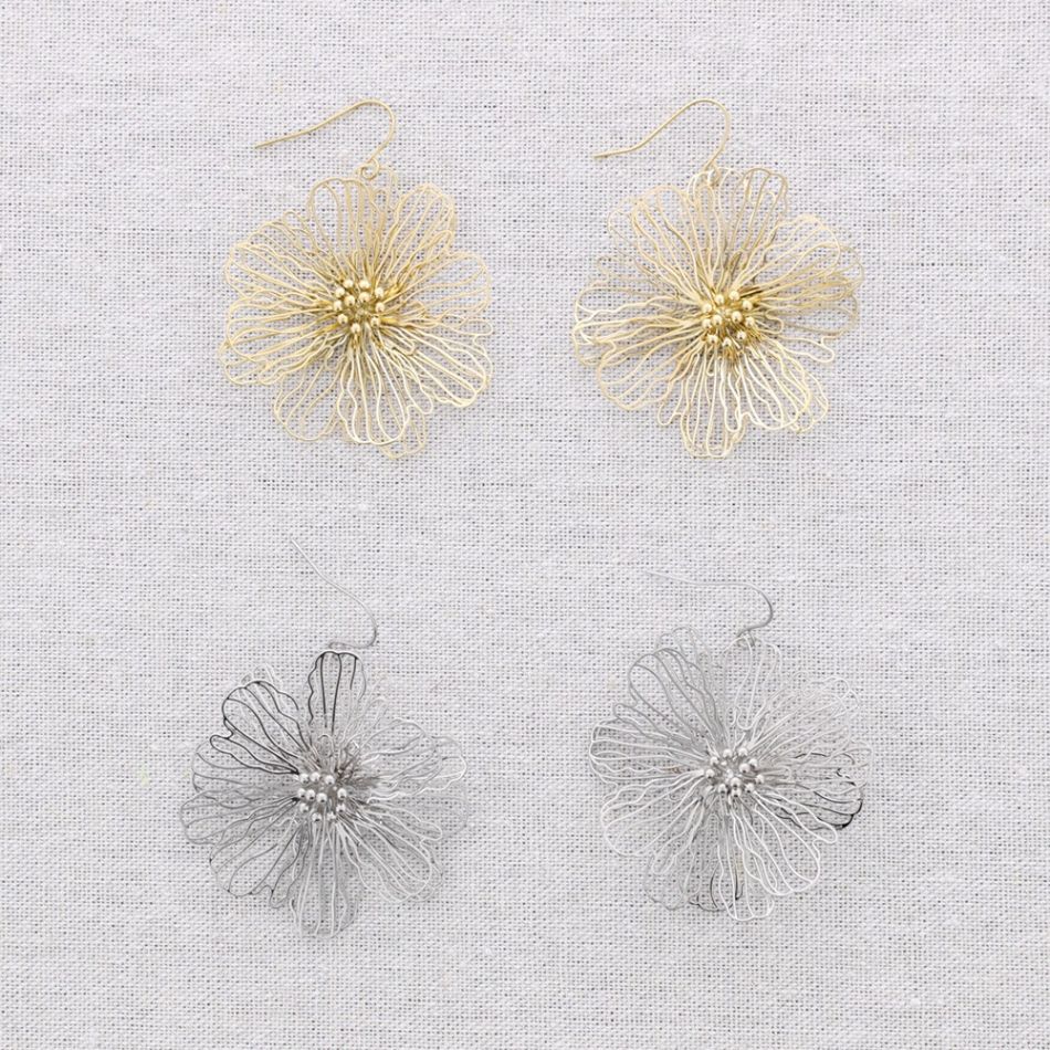 FILIGREE FLOWER STUD EARRINGS