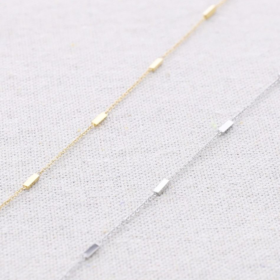 STEEL CHOKER WITH RECTANGULAR BEADS
