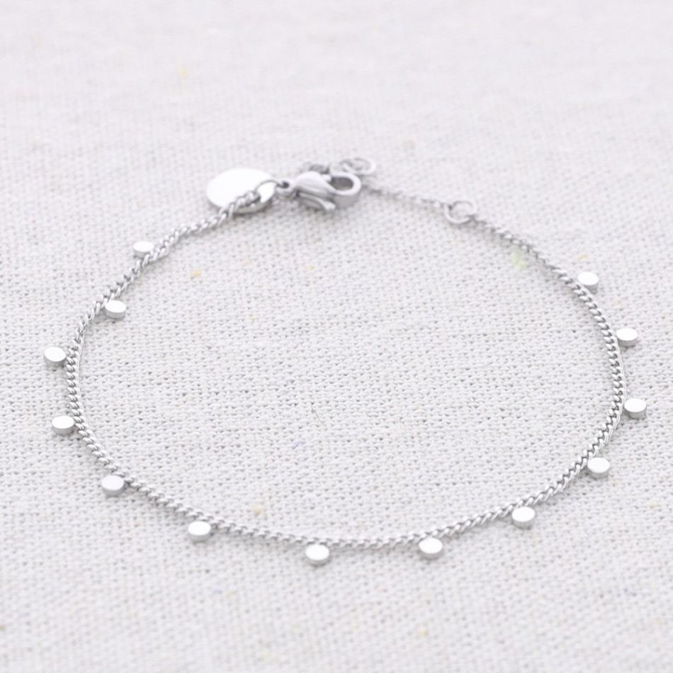 PULSERA ACERO COLGANTES MINI CHAPITAS