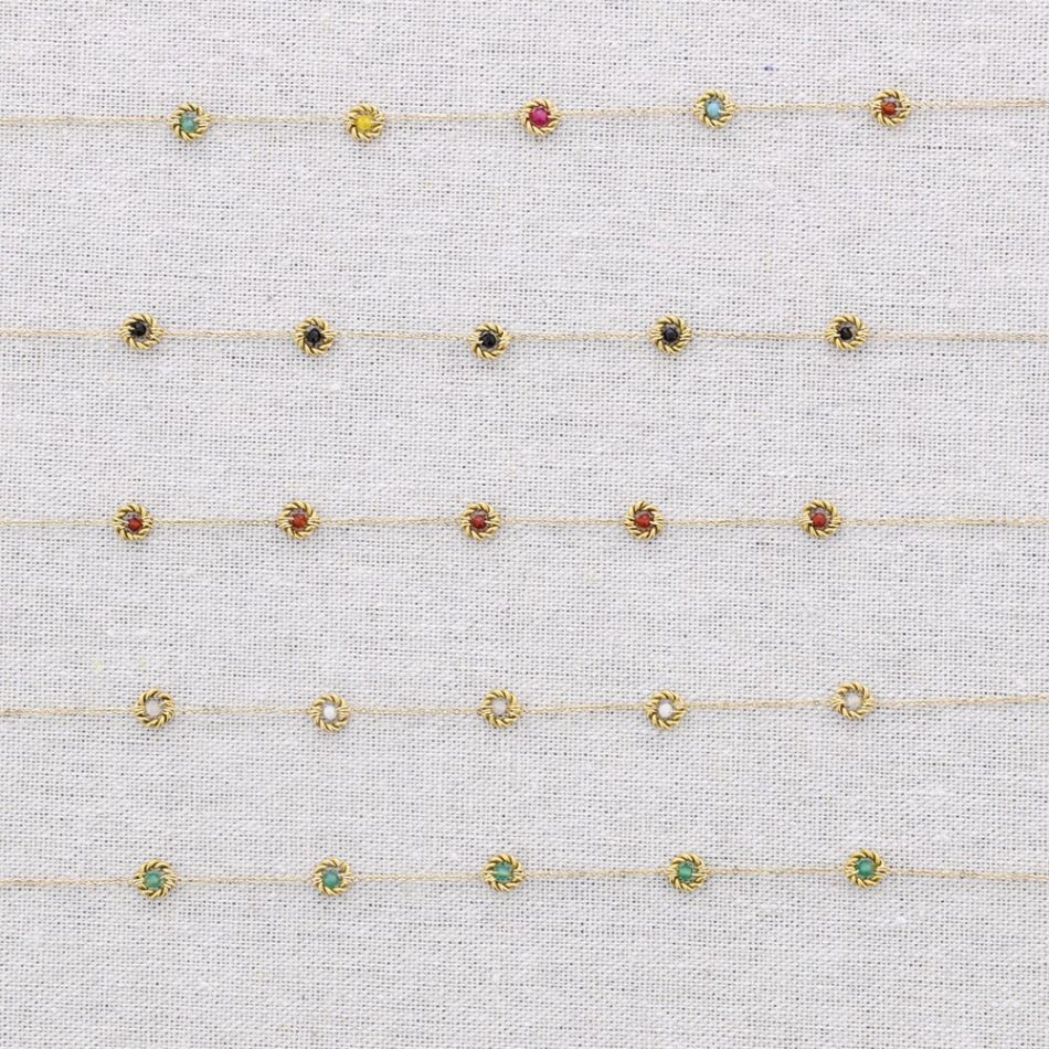 FACETED CRYSTALS STEEL CHOKER