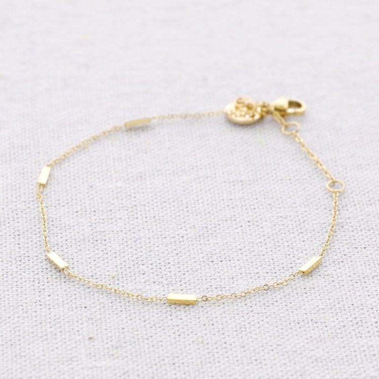 PULSERA ACERO CUENTAS RECTANGULARES