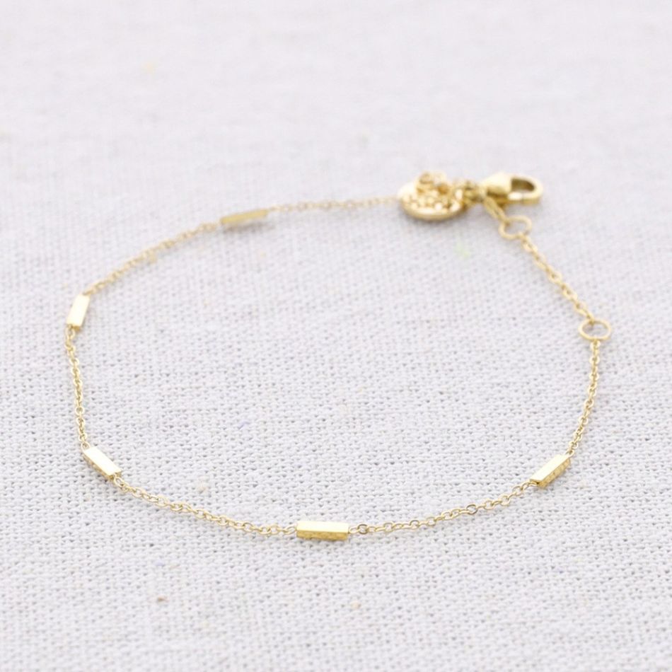 STEEL BRACELET WITH RECTANGULAR BEADS