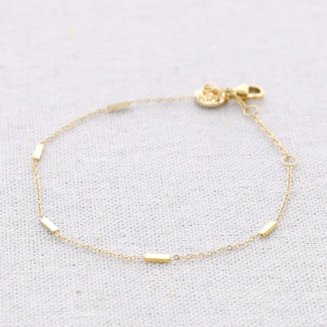 PULSERA ACERO CUENTAS RECTANGULARES