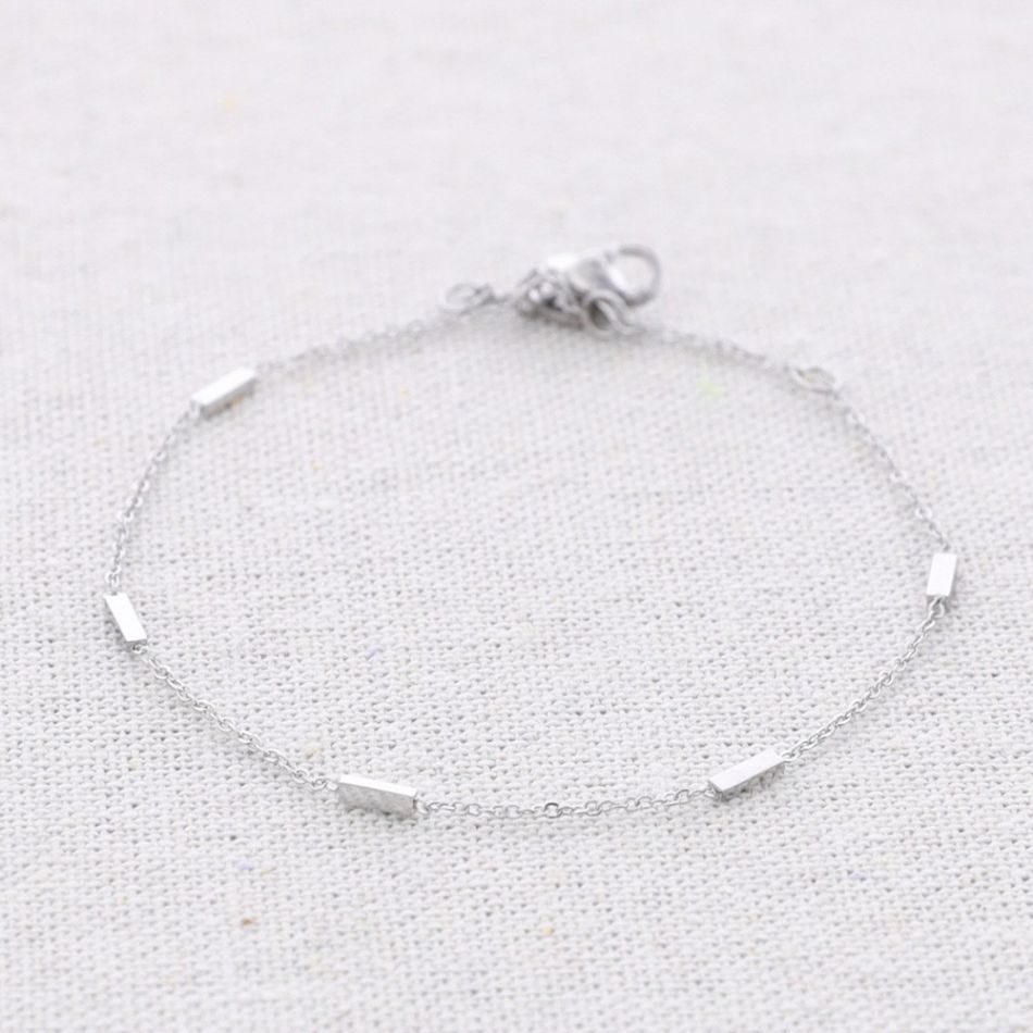 STEEL BRACELET WITH RECTANGULAR BEADS