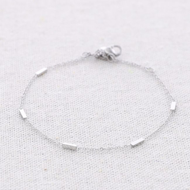 STEEL BRACELET WITH RECTANGULAR BEADS