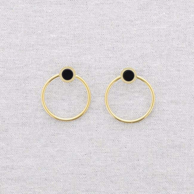 PENDIENTES ACERO ANILLA PIEDRA