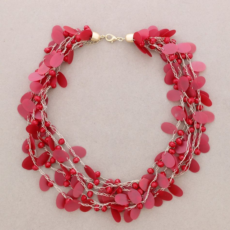 GARGANTILLA SEIS VUELTAS LENTEJUELA CUENTAS