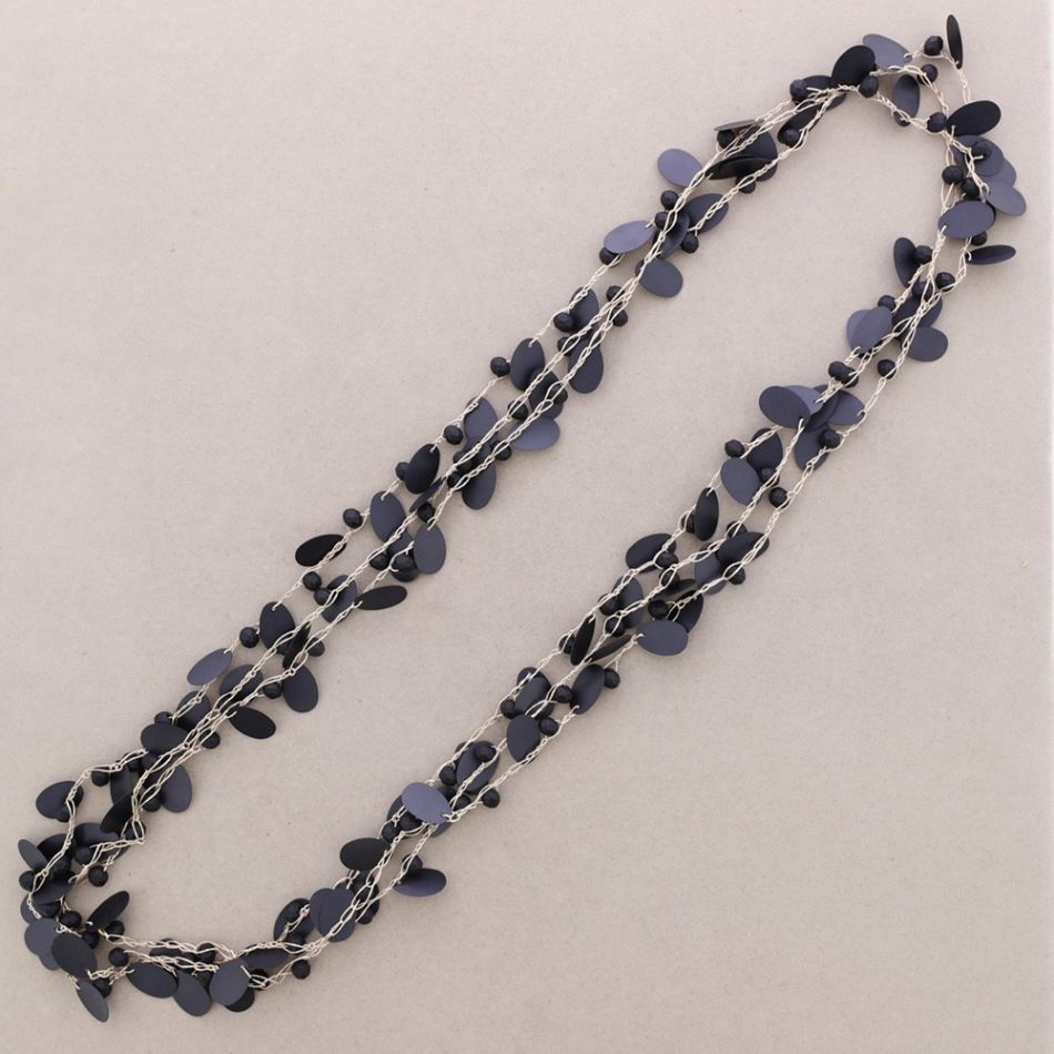 COLLAR LARGO 3 VUELTAS LENTEJUELA CUENTAS