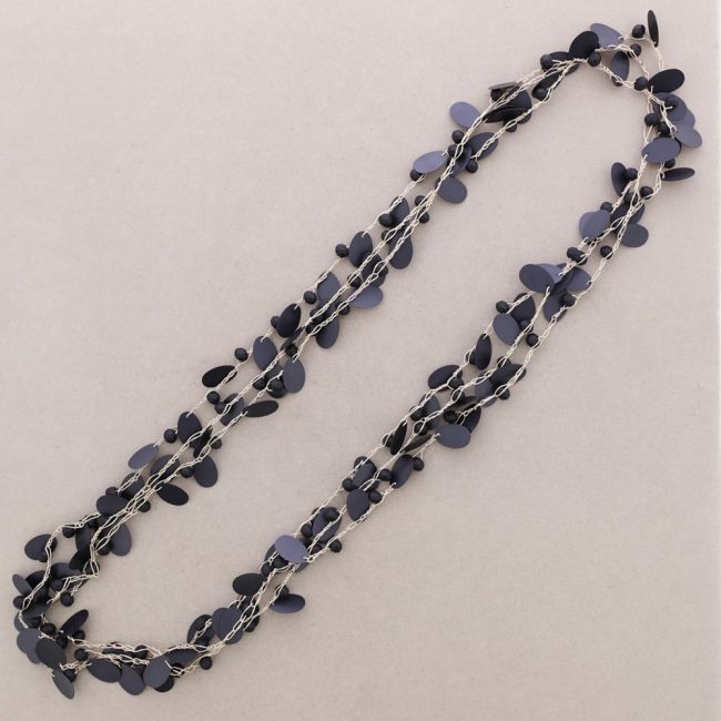 COLLAR LARGO 3 VUELTAS LENTEJUELA CUENTAS