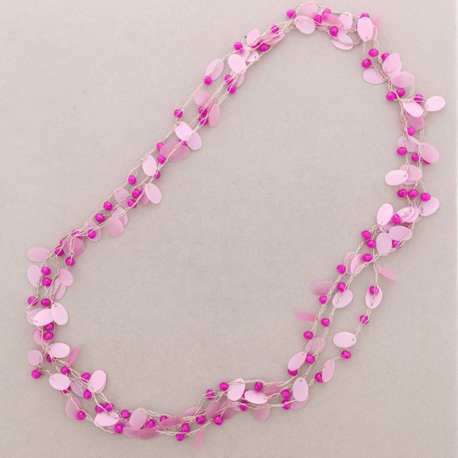 LONG NECKLACE 3 LAYERS SEQUIN BEADS