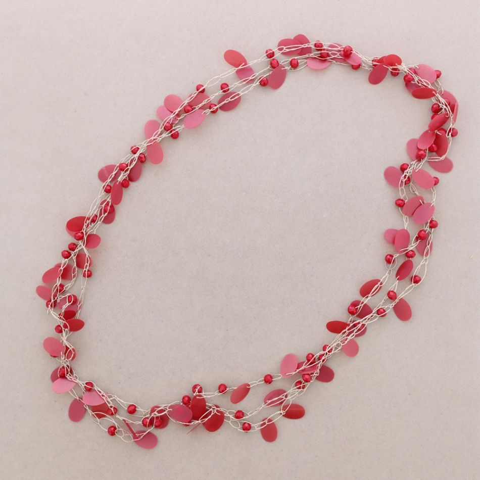 LONG NECKLACE 3 LAYERS SEQUIN BEADS