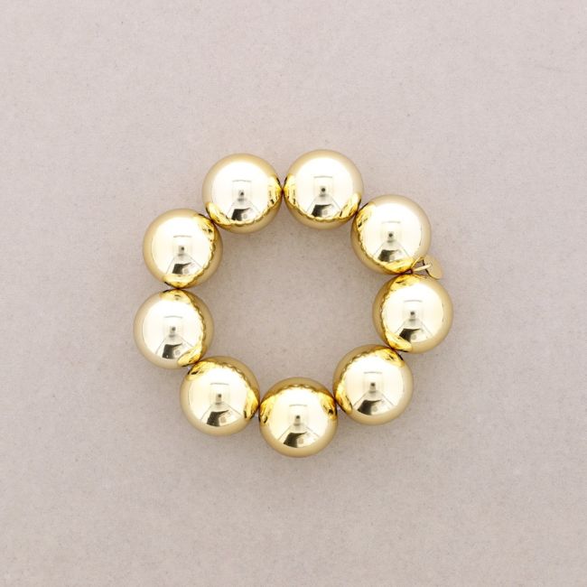 PULSERA ELÁSTICA BOLAS 25MM ACABADO METAL