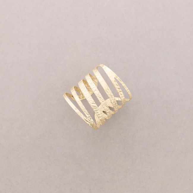 ADJUSTABLE STRIPED METAL BRACELET