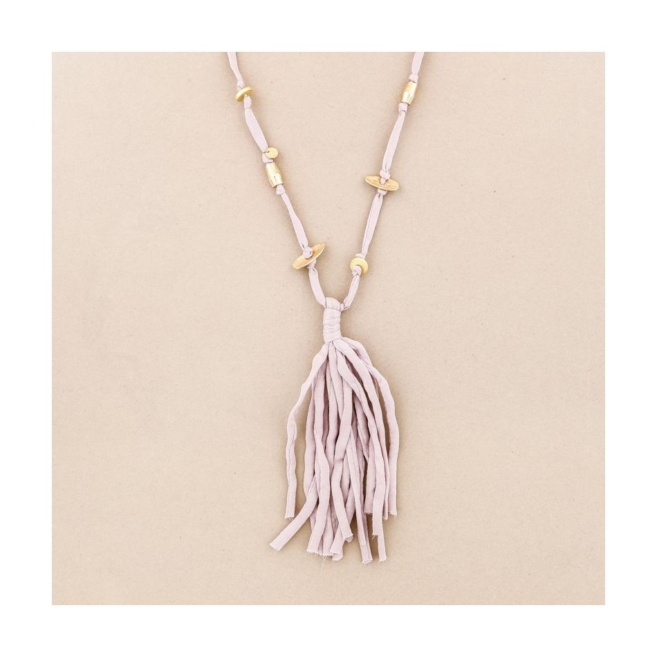 COLLAR LARGO COLGANTE FLECO