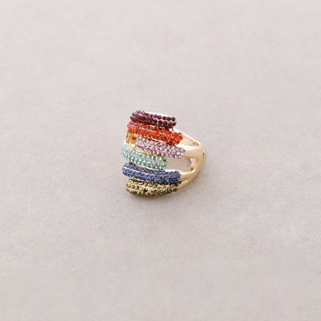 ANILLO ELÁSTICO METAL CRISTALES