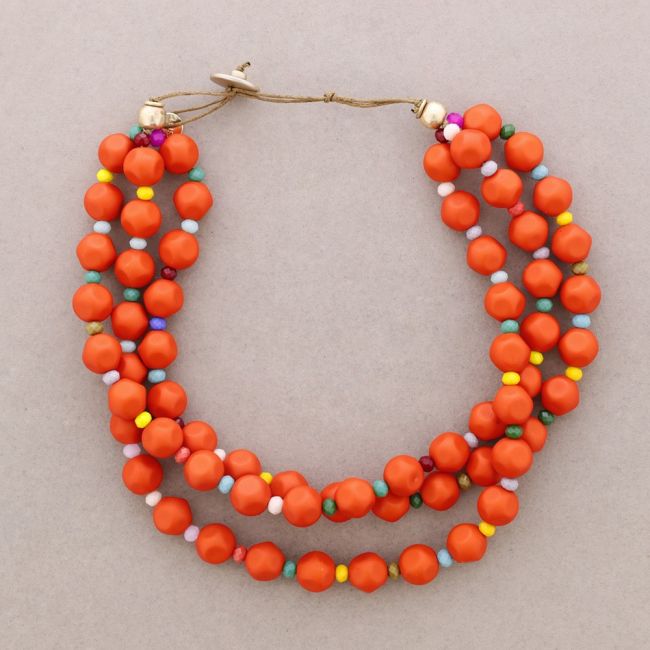3 TWISTS RESIN BEADS CHOKER