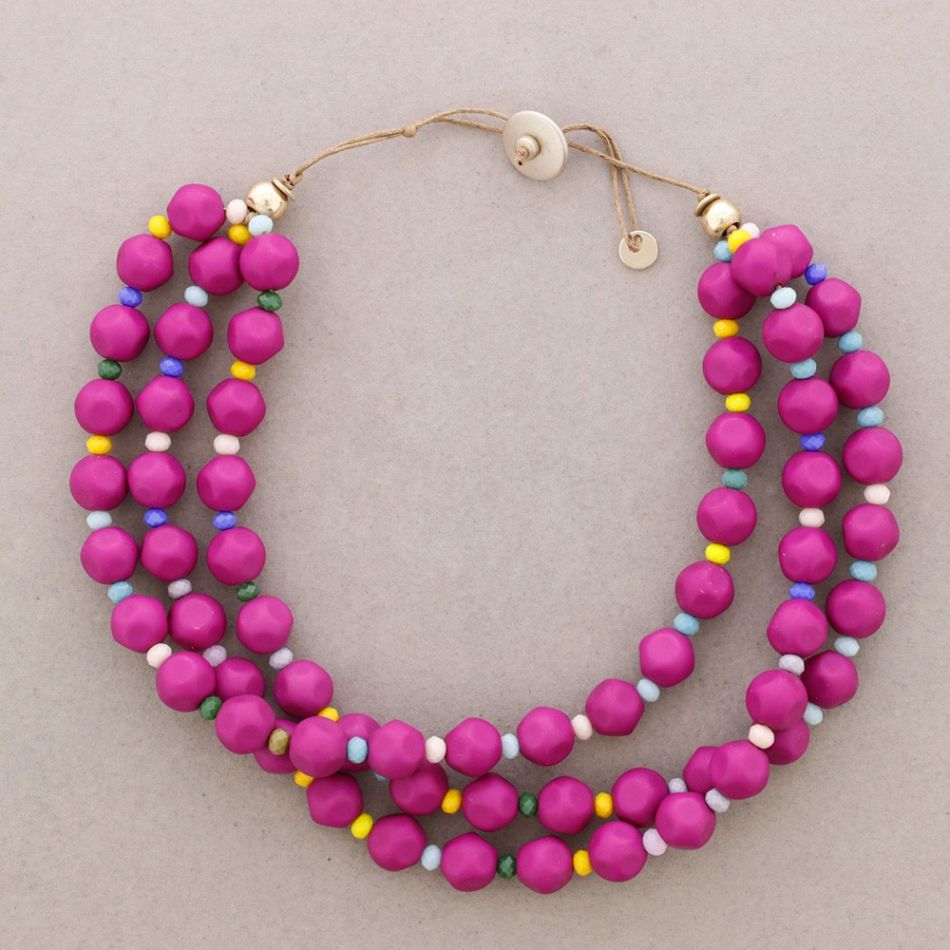 3 TWISTS RESIN BEADS CHOKER