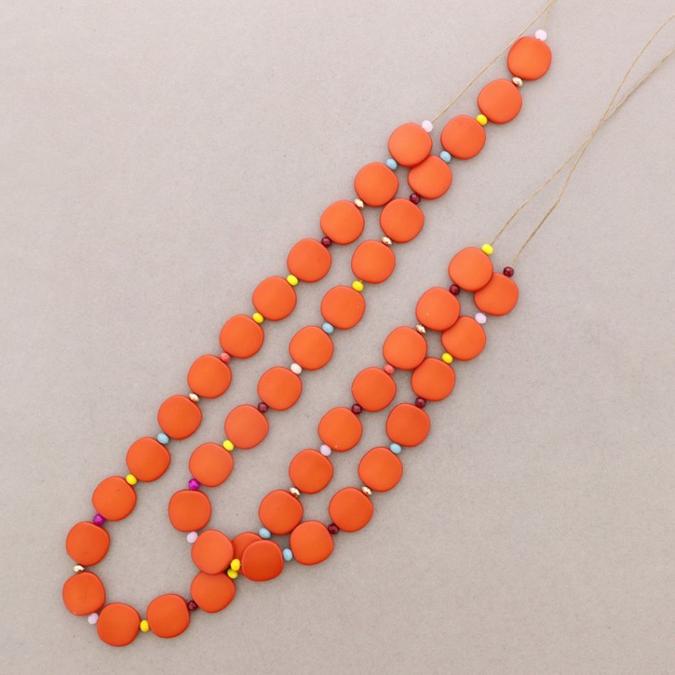 LONG DOUBLE BEADS RESIN NECKLACE