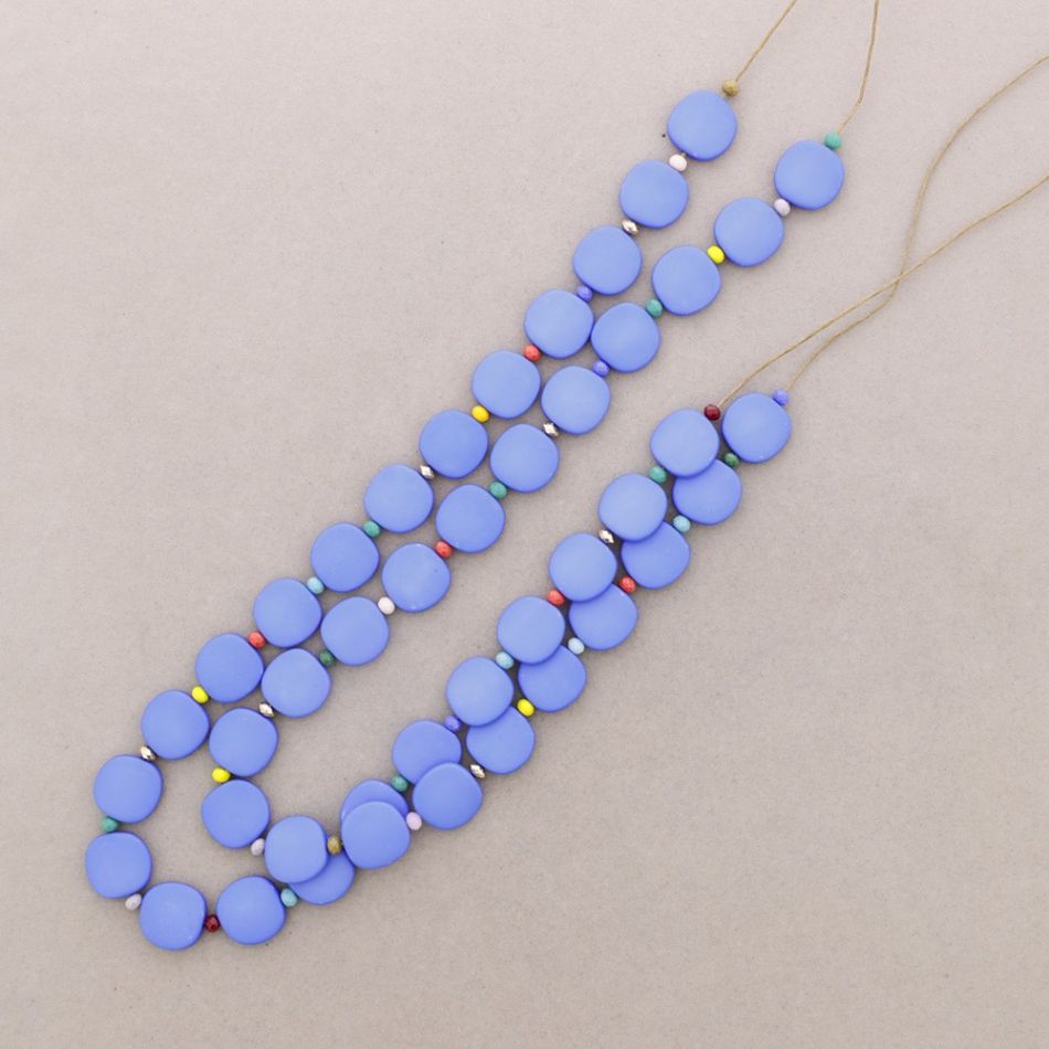 COLLAR LARGO DOBLE CUENTAS RESINA