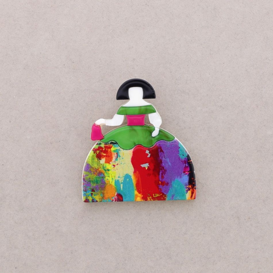 BROCHE MENINA RESINA