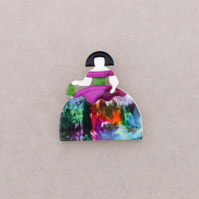 BROCHE MENINA RESINA