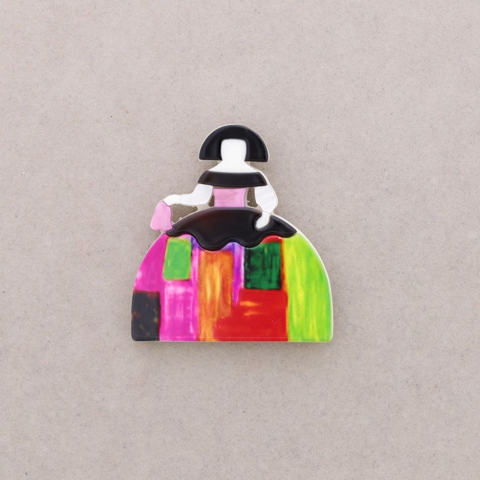 BROCHE IMÁN MENINA RESINA