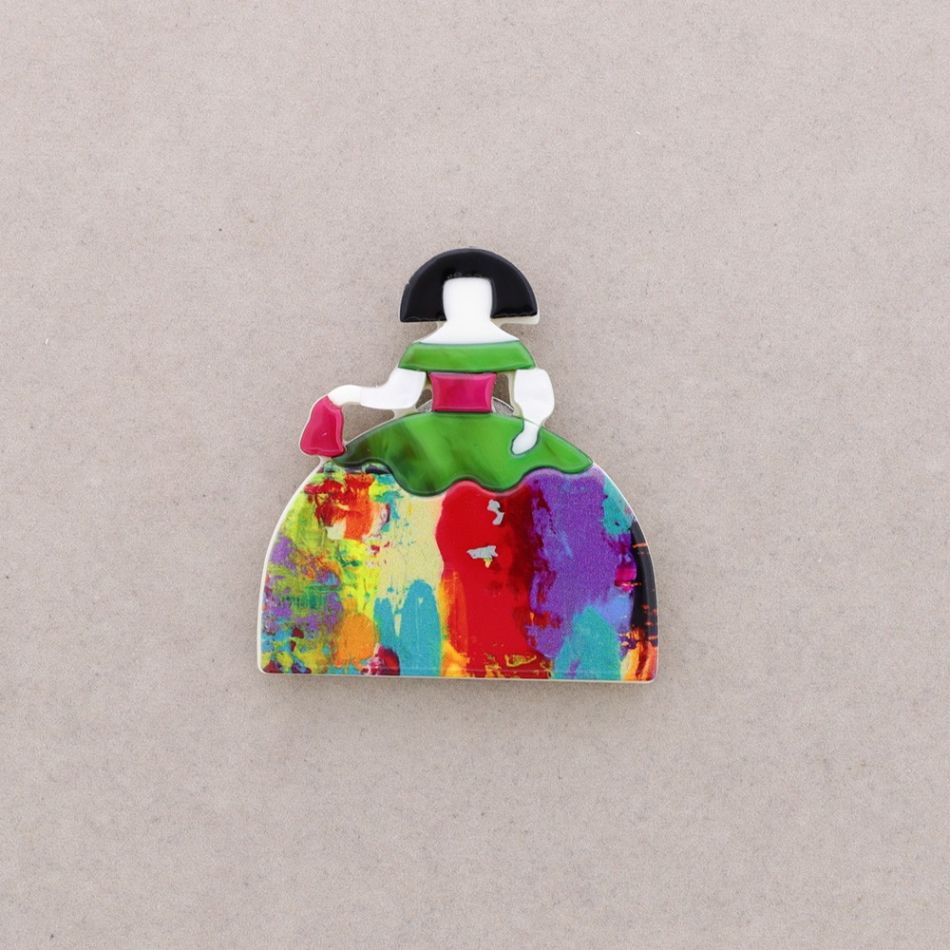 BROCHE IMÁN MENINA RESINA
