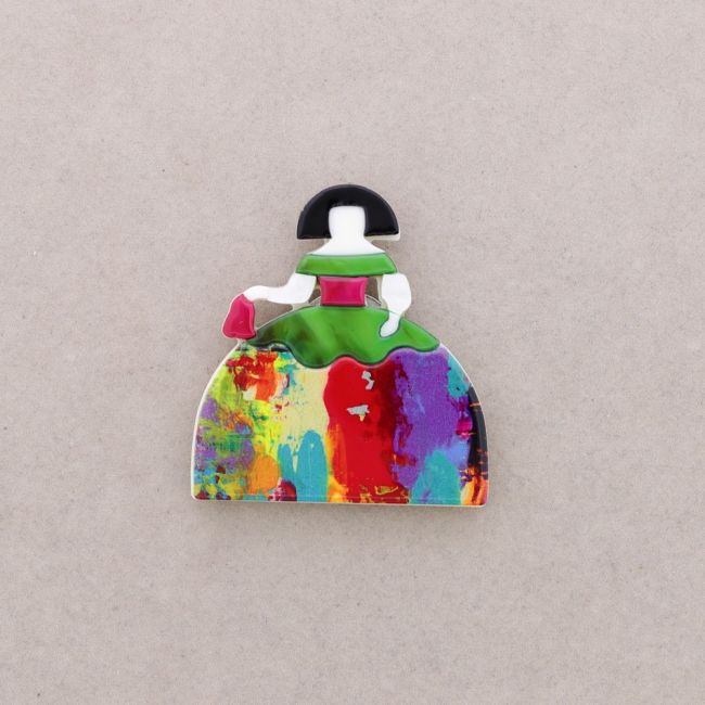 BROCHE IMÁN MENINA RESINA