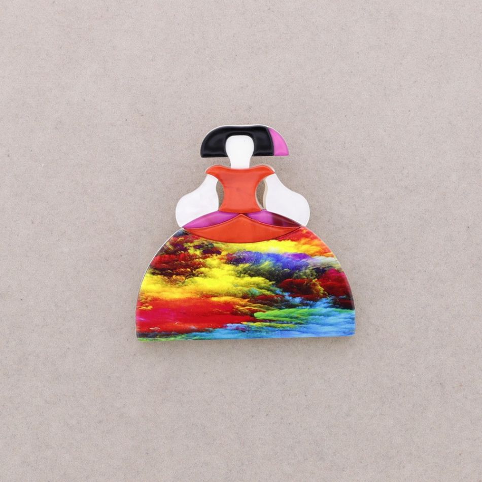 BROCHE MENINA RESINA
