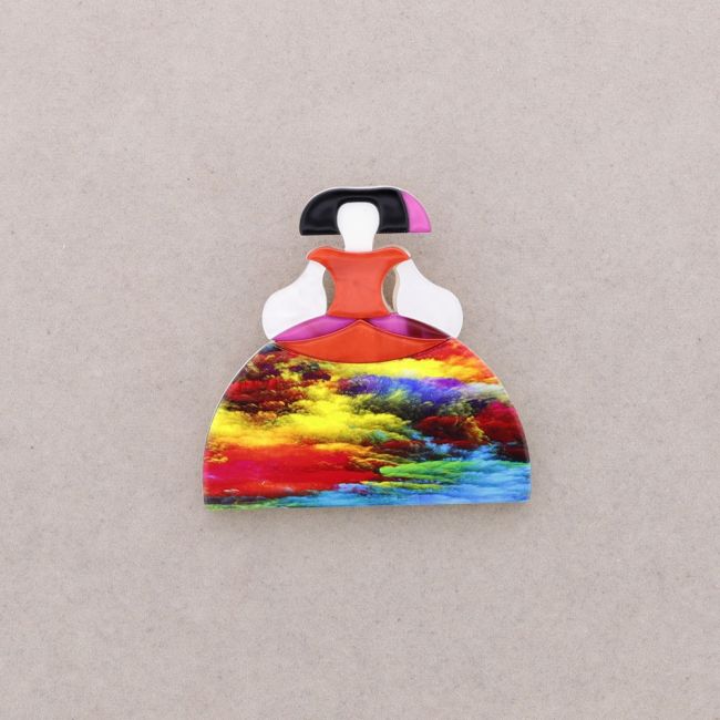BROCHE MENINA RESINA