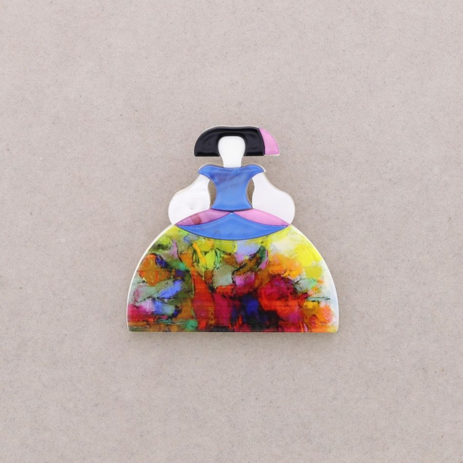 BROCHE MENINA RESINA