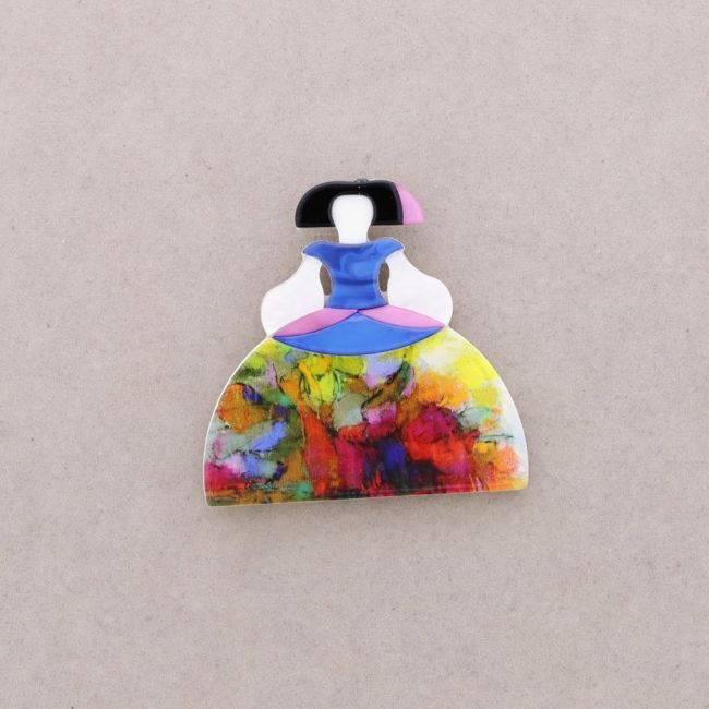 BROCHE IMÁN MENINA RESINA