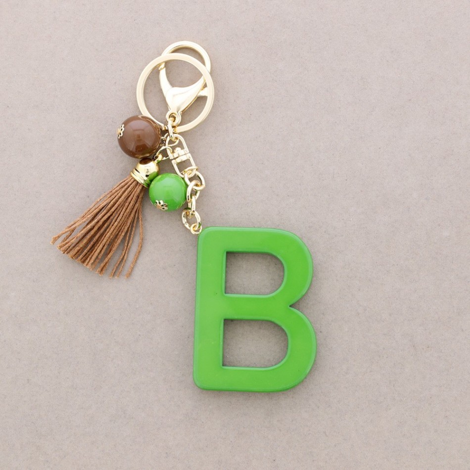RESIN INITIAL LETTER B PENDANT KEYCHAIN
