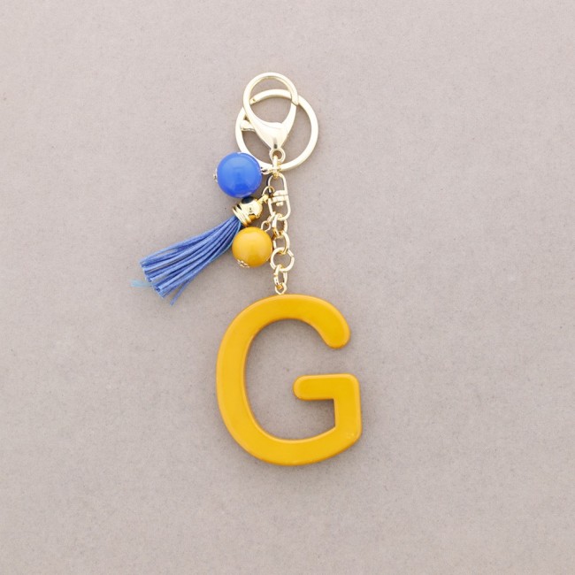 KEYCHAIN PENDANT INITIAL LETTER G RESIN
