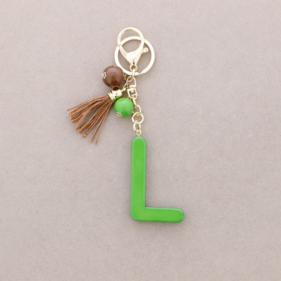 KEYCHAIN PENDANT INITIAL LETTER L RESIN