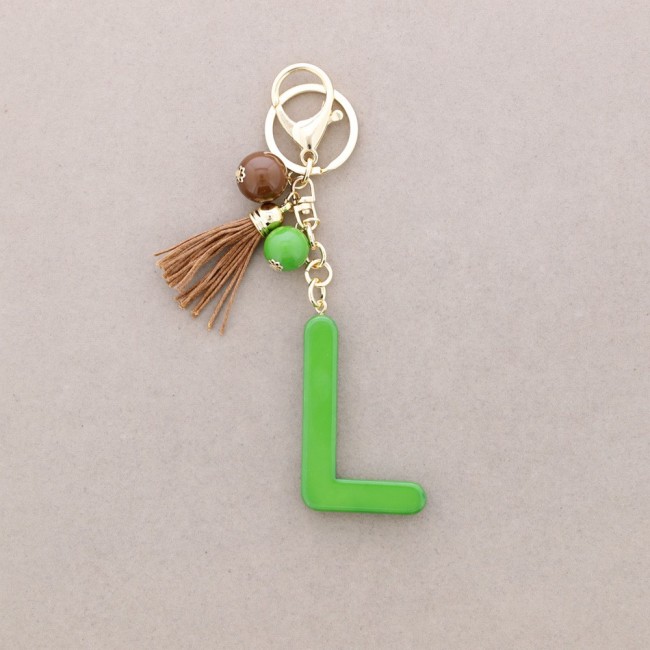 KEYCHAIN PENDANT INITIAL LETTER L RESIN