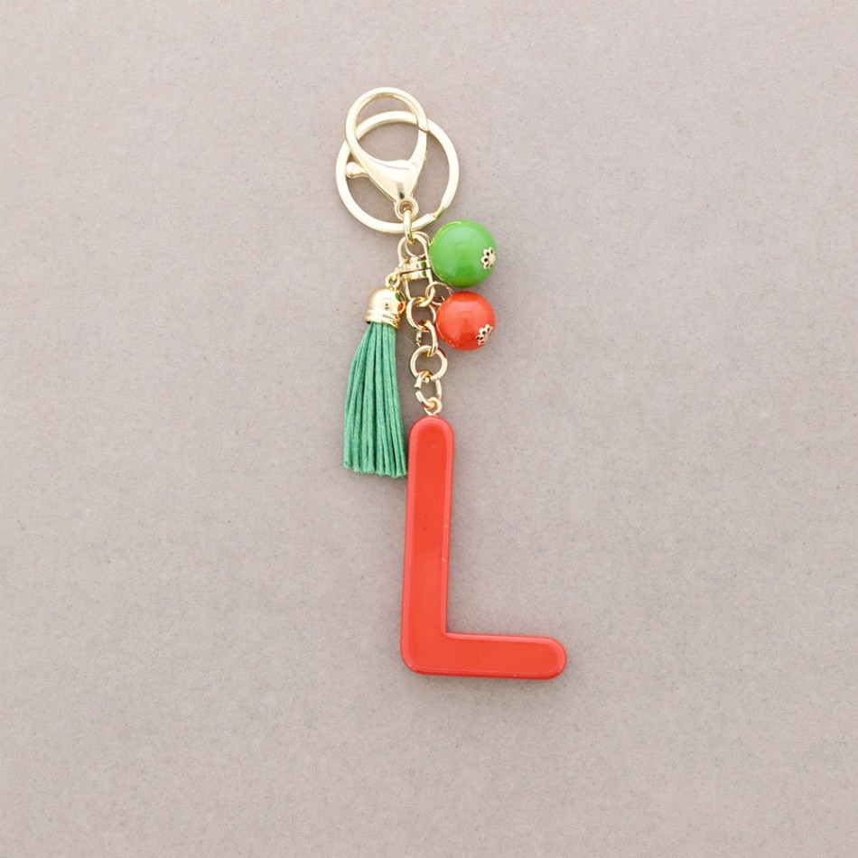 KEYCHAIN PENDANT INITIAL LETTER L RESIN