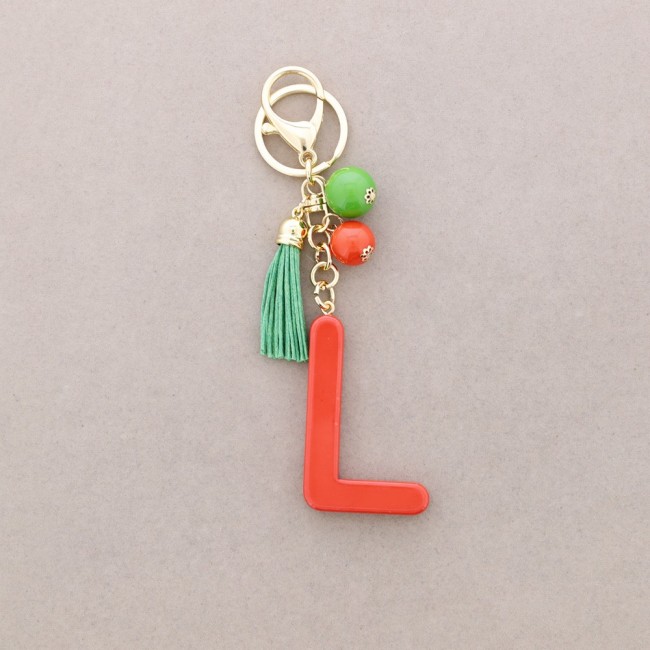 KEYCHAIN PENDANT INITIAL LETTER L RESIN