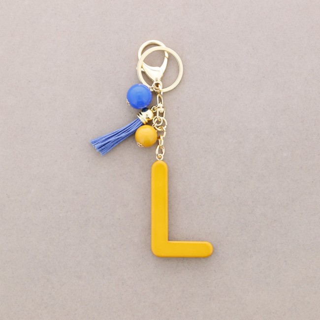 KEYCHAIN PENDANT INITIAL LETTER L RESIN