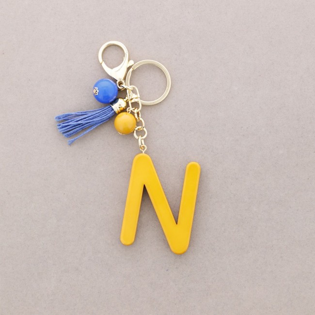 RESIN INITIAL LETTER N PENDANT KEYCHAIN