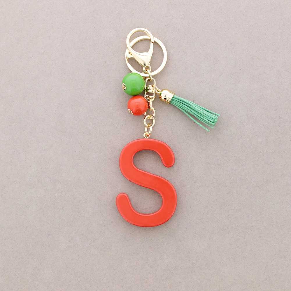 RESIN INITIAL LETTER S PENDANT KEYCHAIN