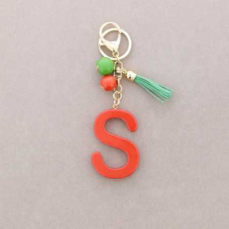 RESIN INITIAL LETTER S PENDANT KEYCHAIN