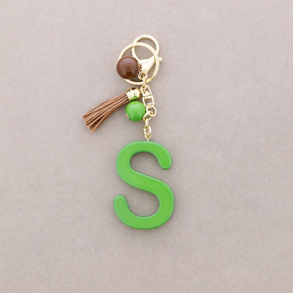 RESIN INITIAL LETTER S PENDANT KEYCHAIN