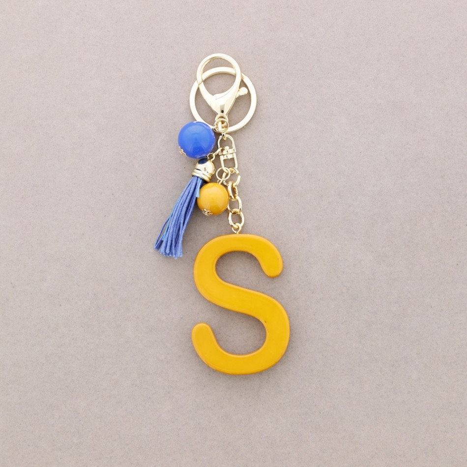 RESIN INITIAL LETTER S PENDANT KEYCHAIN
