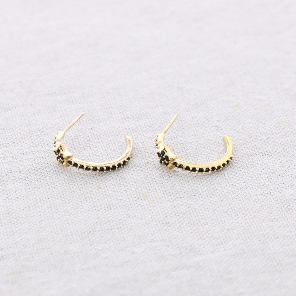 PENDIENTES ACERO ARO ESTRELLA CRISTALES