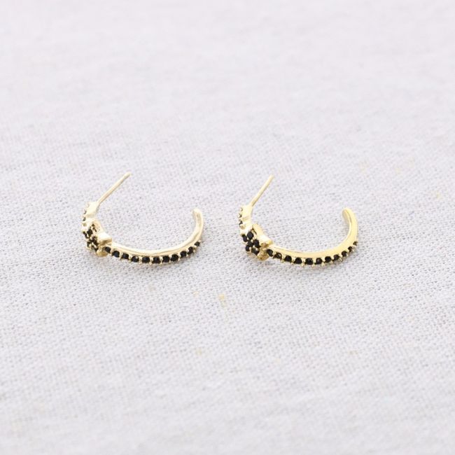 PENDIENTES ACERO ARO ESTRELLA CRISTALES