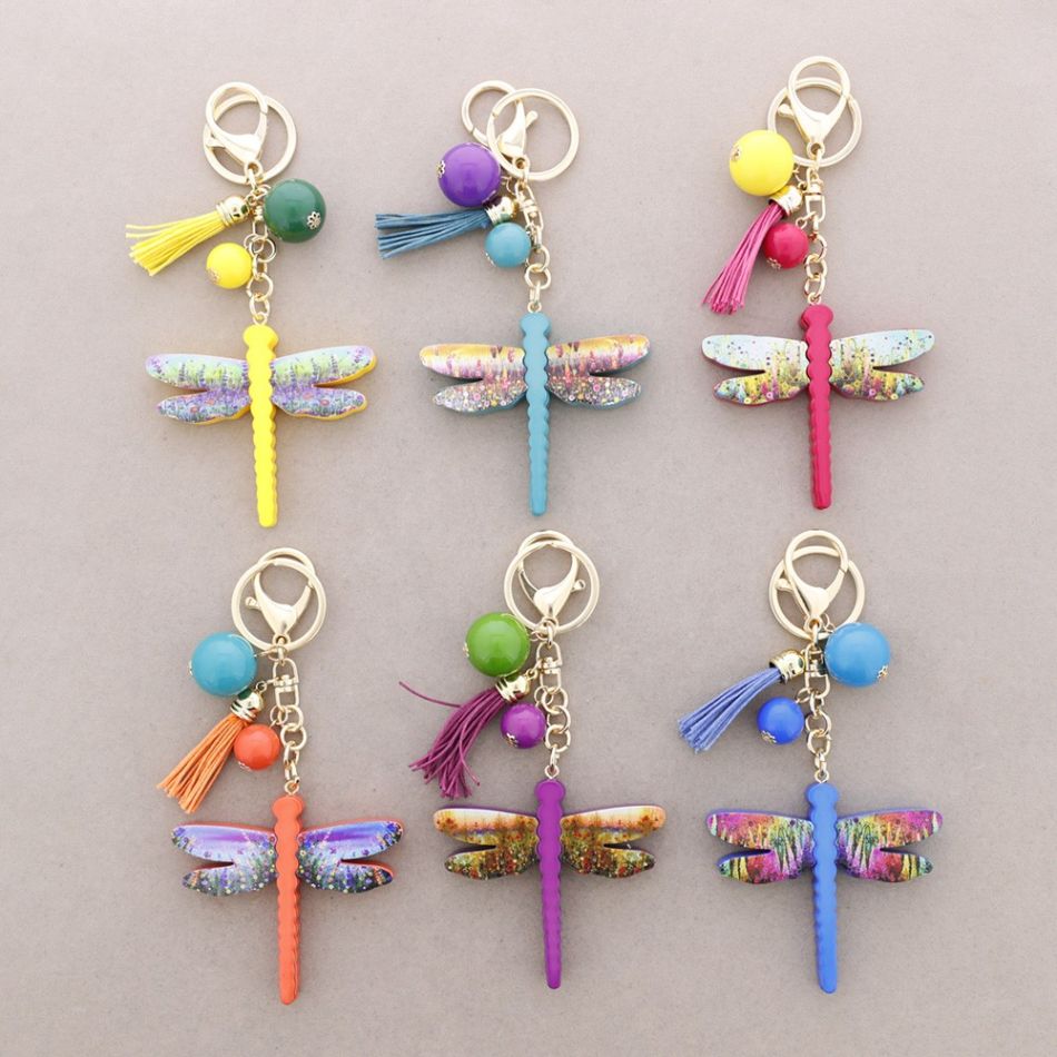 RESIN DRAGONFLY KEYCHAIN
