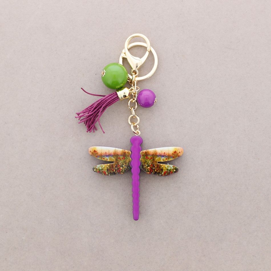 RESIN DRAGONFLY KEYCHAIN